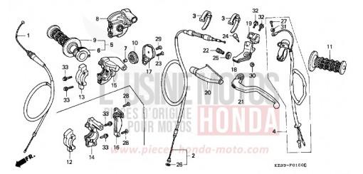 HEBELGRIFF/SCHALTER/ KABEL CR250RP de 1993